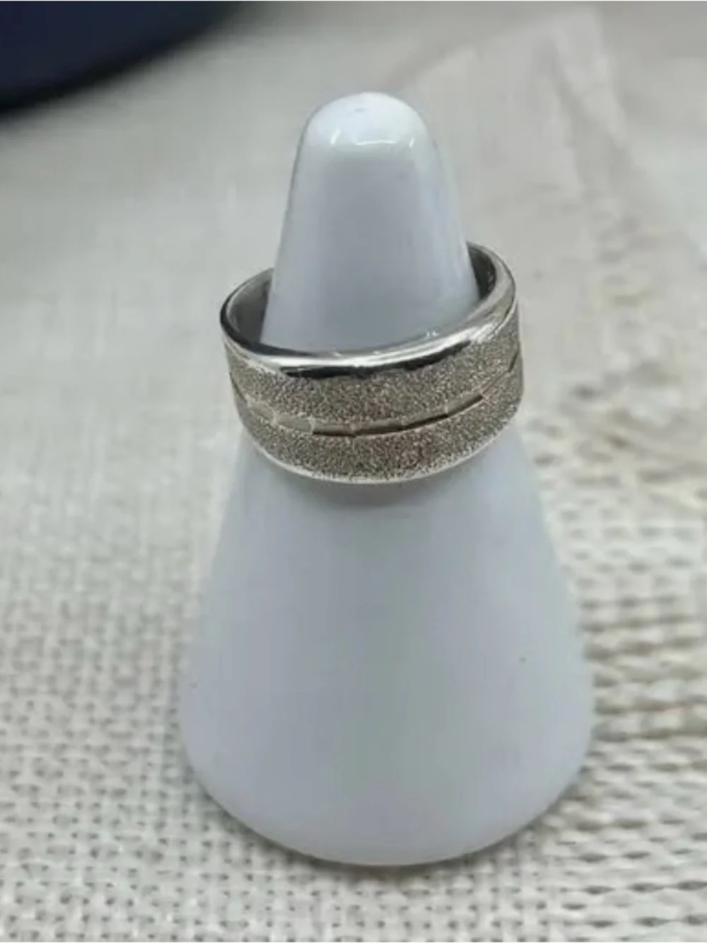 Vintage .999 Fine Silver Textured Band Ring – Size 5.75, Made in Costa Rica